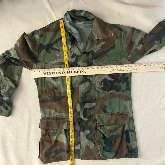 Vintage | USMC Camo Print Jacket - Green & Brown / Sz S - Picture 9 of 9